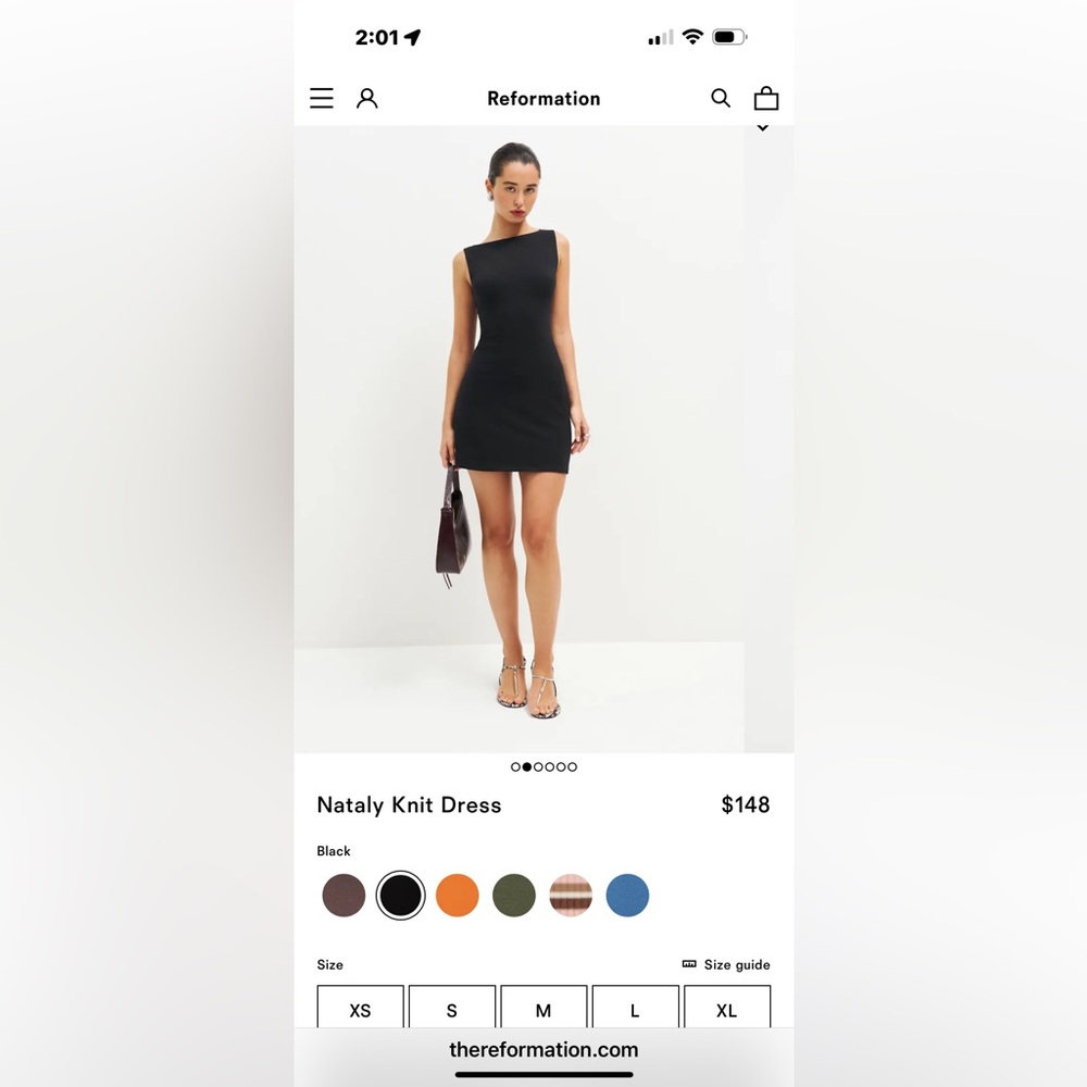 Reformation Nataly Dress in Black